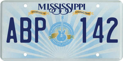 MS license plate ABP142