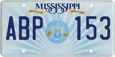 MS license plate ABP153