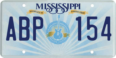 MS license plate ABP154