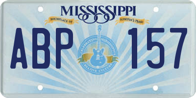 MS license plate ABP157