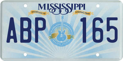 MS license plate ABP165