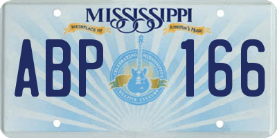 MS license plate ABP166