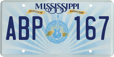 MS license plate ABP167