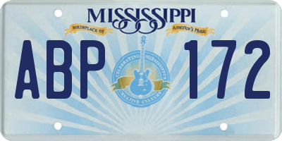 MS license plate ABP172