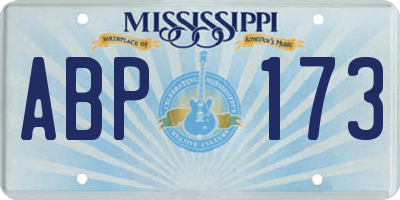 MS license plate ABP173