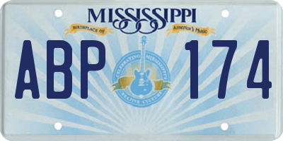 MS license plate ABP174