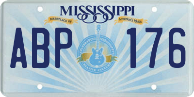 MS license plate ABP176