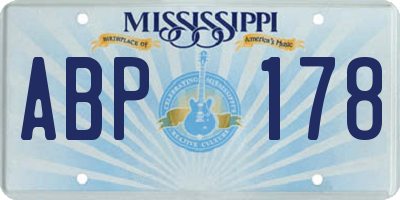 MS license plate ABP178