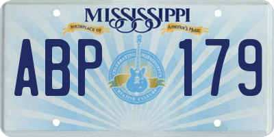 MS license plate ABP179