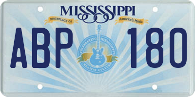 MS license plate ABP180