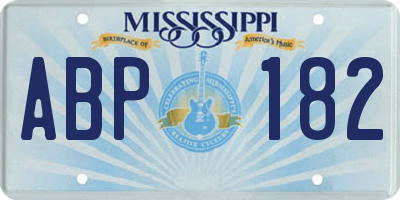 MS license plate ABP182