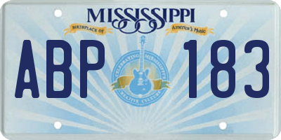 MS license plate ABP183