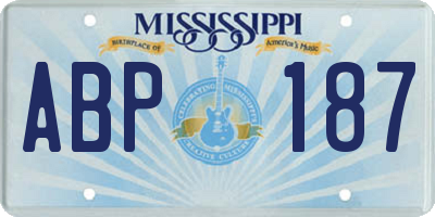 MS license plate ABP187