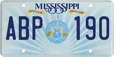 MS license plate ABP190