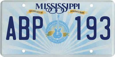 MS license plate ABP193