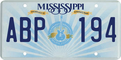 MS license plate ABP194