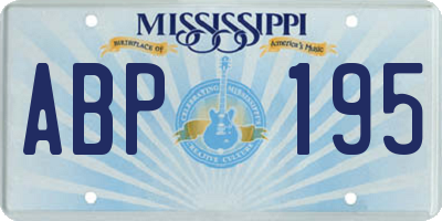 MS license plate ABP195