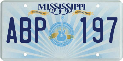 MS license plate ABP197