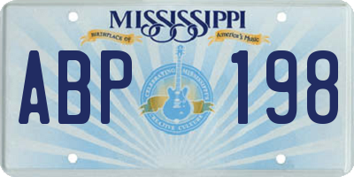 MS license plate ABP198