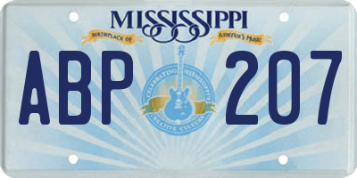 MS license plate ABP207