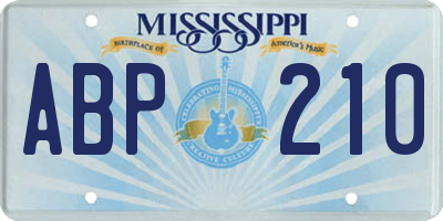 MS license plate ABP210