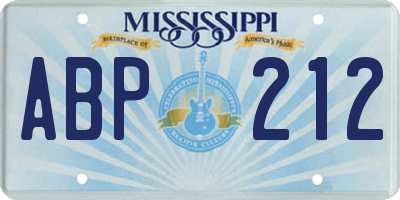 MS license plate ABP212