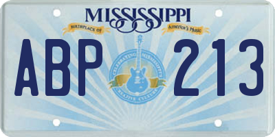 MS license plate ABP213