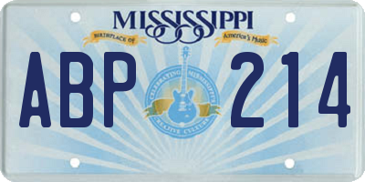 MS license plate ABP214