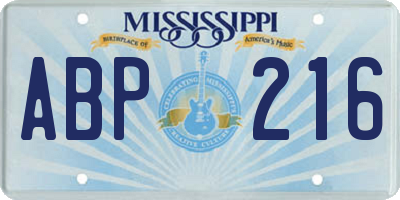 MS license plate ABP216