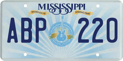 MS license plate ABP220