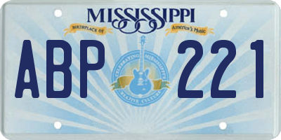 MS license plate ABP221