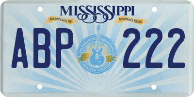 MS license plate ABP222