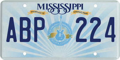 MS license plate ABP224