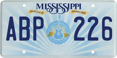 MS license plate ABP226