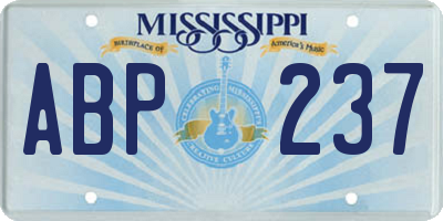 MS license plate ABP237