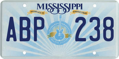 MS license plate ABP238