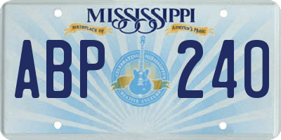 MS license plate ABP240