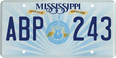 MS license plate ABP243