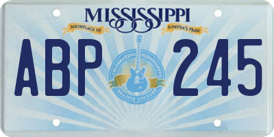 MS license plate ABP245