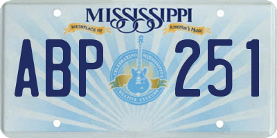 MS license plate ABP251