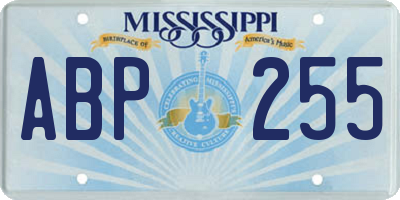 MS license plate ABP255