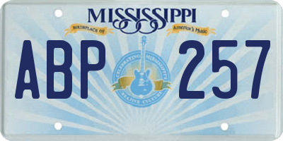 MS license plate ABP257