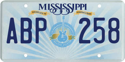 MS license plate ABP258