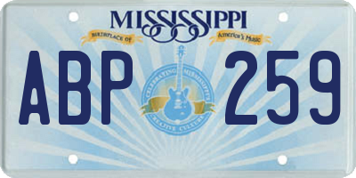 MS license plate ABP259