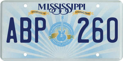 MS license plate ABP260