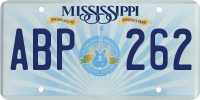 MS license plate ABP262