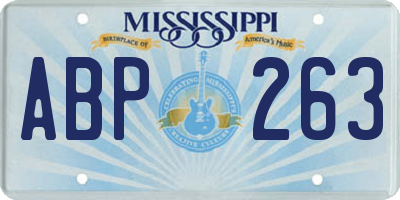 MS license plate ABP263