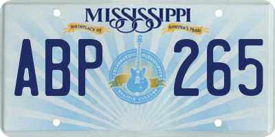 MS license plate ABP265