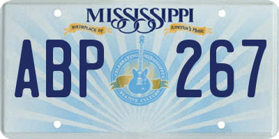 MS license plate ABP267