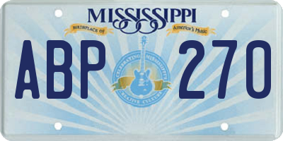 MS license plate ABP270